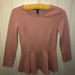 ~Forever 21 mauve pink shirt with a bottom flair~